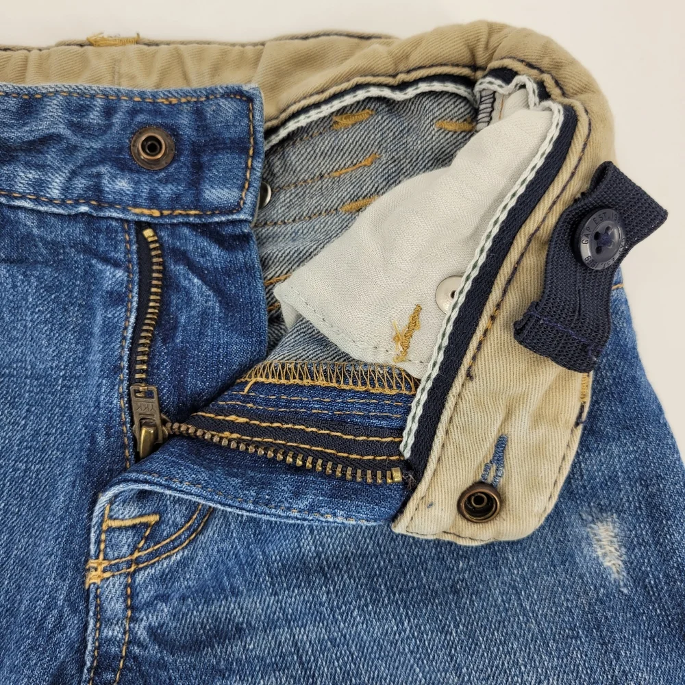Gap Baby Toddler Jeans Distressed Straight Leg Denim Adjustable Waist Size 2T